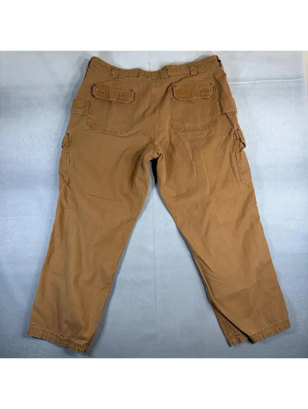Duluth Trading Flex Fire Hose Cargo Pants Mens 42x32 Khaki Relaxed Fit Carpenter